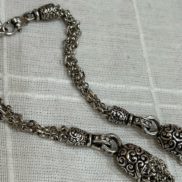 BRIGHTON Silver plate multi strand chain  Necklace - Picture 4 of 7